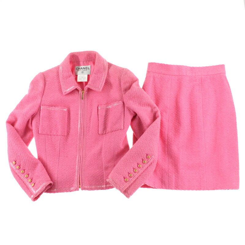 楽天市場】極美品 シャネル CHANEL パイピング ツイード ジャケット