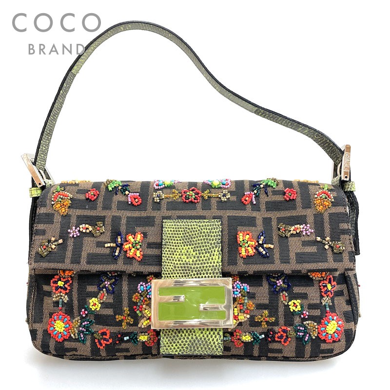 楽天市場】美品 フェンディ FENDI マンマバケット ズッカ柄 ビーズ