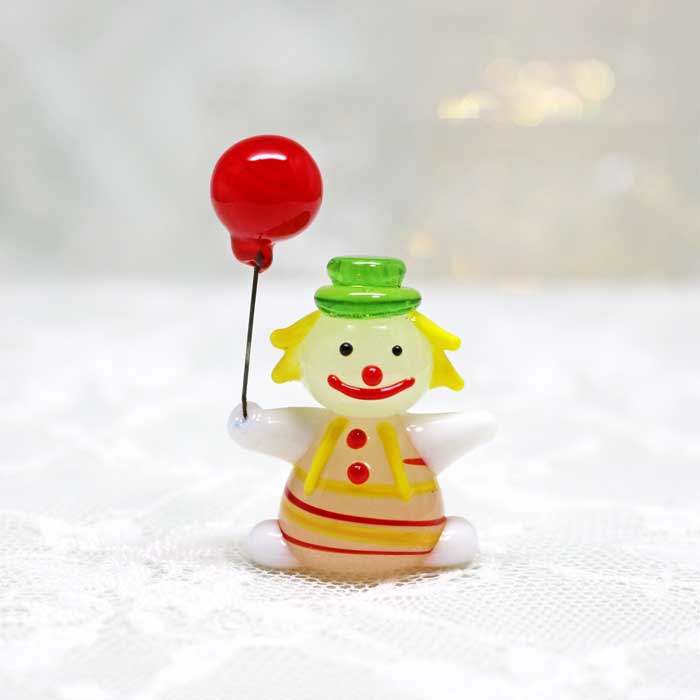 楽天市場】ガラス細工 ピエロE(小) ピエロ 道化師 clown プレゼント
