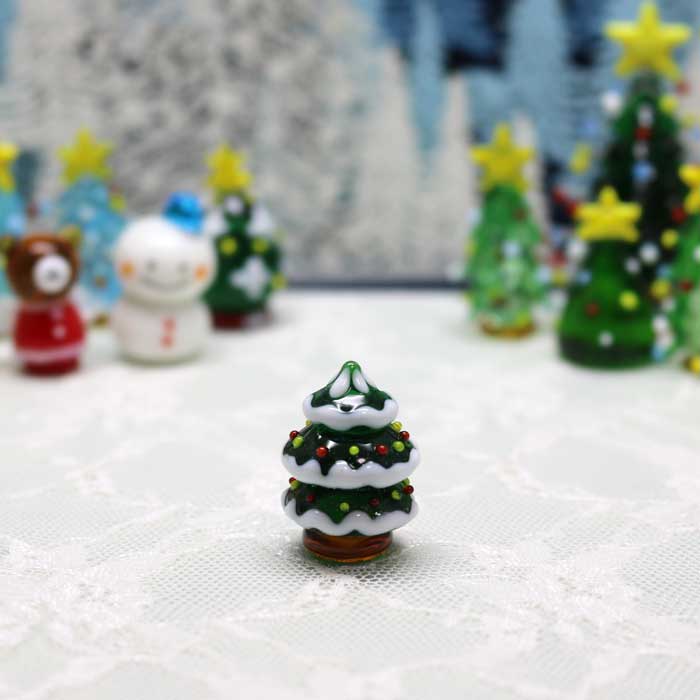 楽天市場】ガラス細工 雪付きツリークリスマス ツリー 冬雪 星