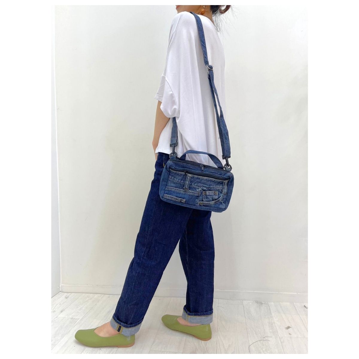 楽天市場】【すべて一点モノ！】 リメイクデニムショルダーポーチ