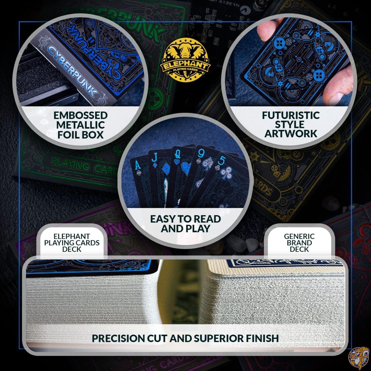 楽天市場】Elephant Playing Cards Cyberpunk Blue トランプ カーディ