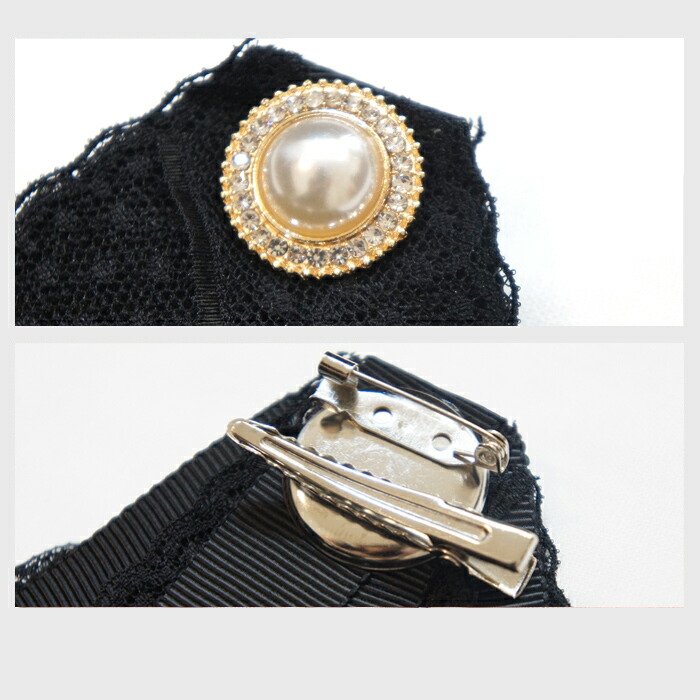 GUCCI グッチ グログラン リボンブローチ ブラック ビジュー Bee