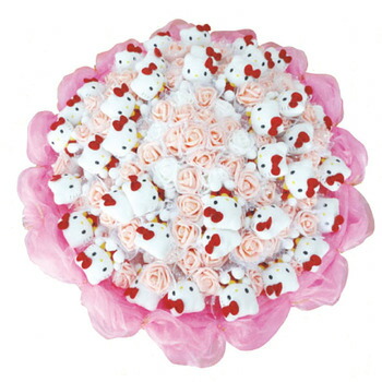 楽天市場】【取寄品】 ハローキティ ぬいぐるみブーケ 40本 【 結婚式