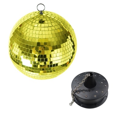 楽天市場】Patymo 20cm ミラーボール ゴールド (光る回転モーター付き