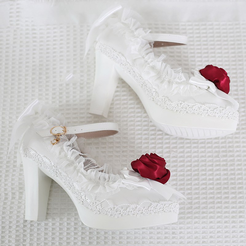 楽天市場】ロリータパンプス ハイヒール レディース 花嫁 ドレス