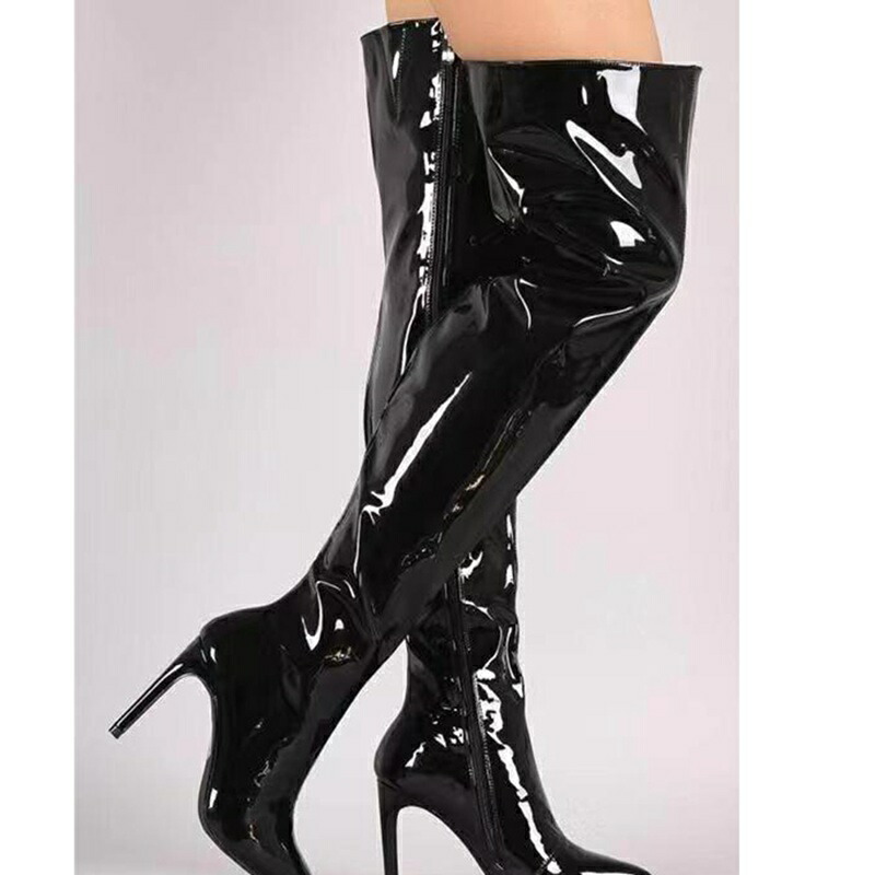 楽天市場】サイハイブーツ 大きいサイズ エナメル ニーハイブーツ