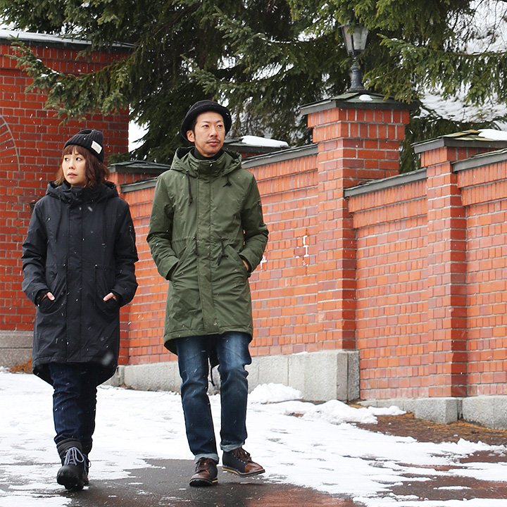 楽天市場】コート モッズコート ミドル丈 ひざ上 ハイネック 薄中綿 撥