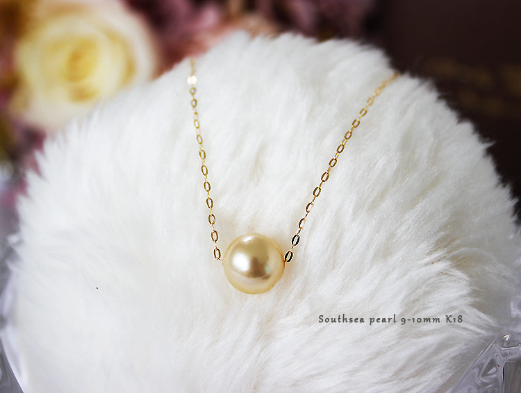楽天市場】南洋ゴールド真珠【南洋真珠 9-10mm】【真珠 ネックレス
