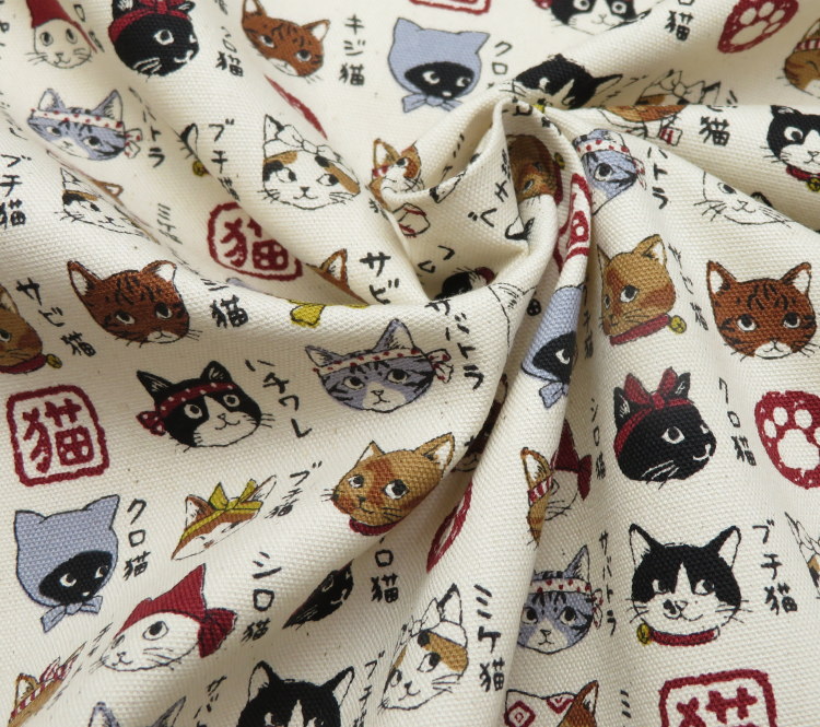 楽天市場】生地 猫柄 108cm巾【10cm単位】生地 コットンオックス