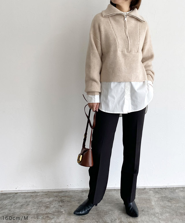 楽天市場】[RASW]ハーフジップクロップドニット ☆ RASW ニット ハーフ