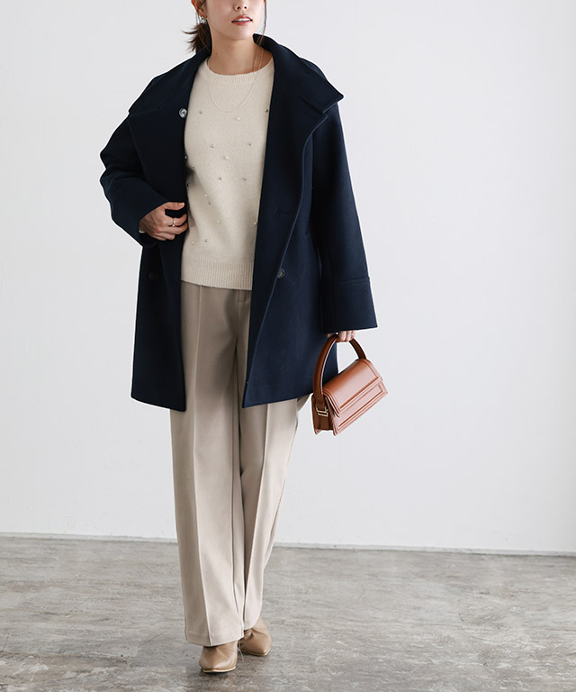 楽天市場】≪冬SALE！≫スタンドカラーミドルコート ☆ メルトン素材