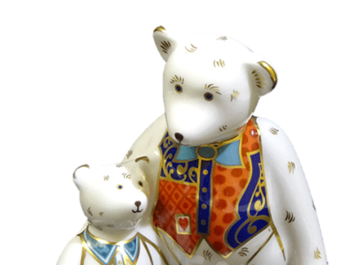 極美品）今泉今右衛門色絵緑地小鳥置物ロイヤルクラウンダービー