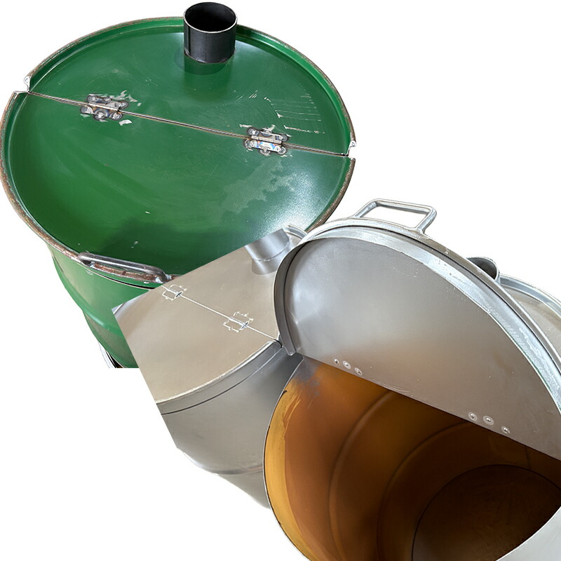 楽天市場】ドラム缶焼却炉 フタ付き 煙突なし カラー2色 シルバー