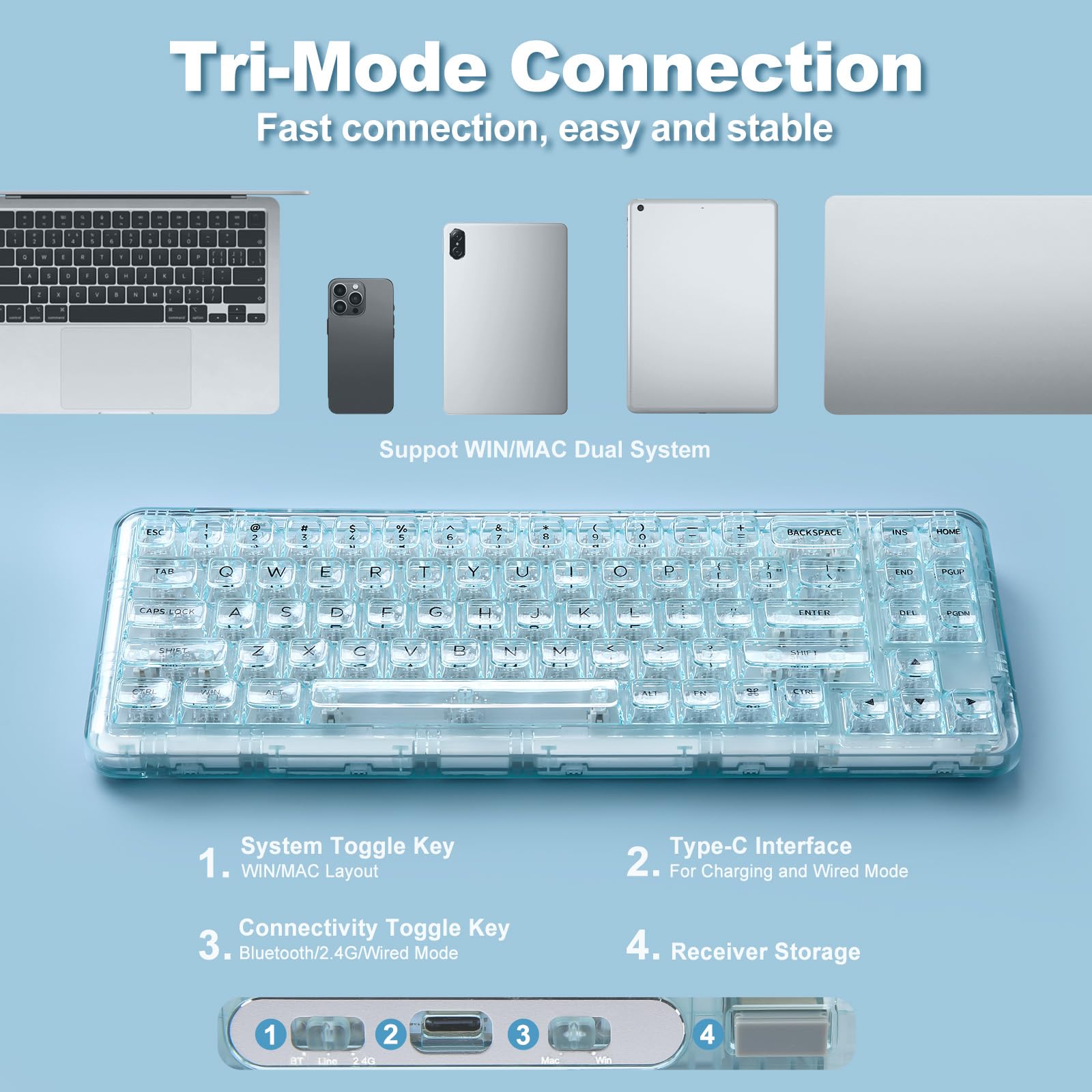 楽天市場】【送料無料】YUNZII X71 メカニカルゲーミングキーボード