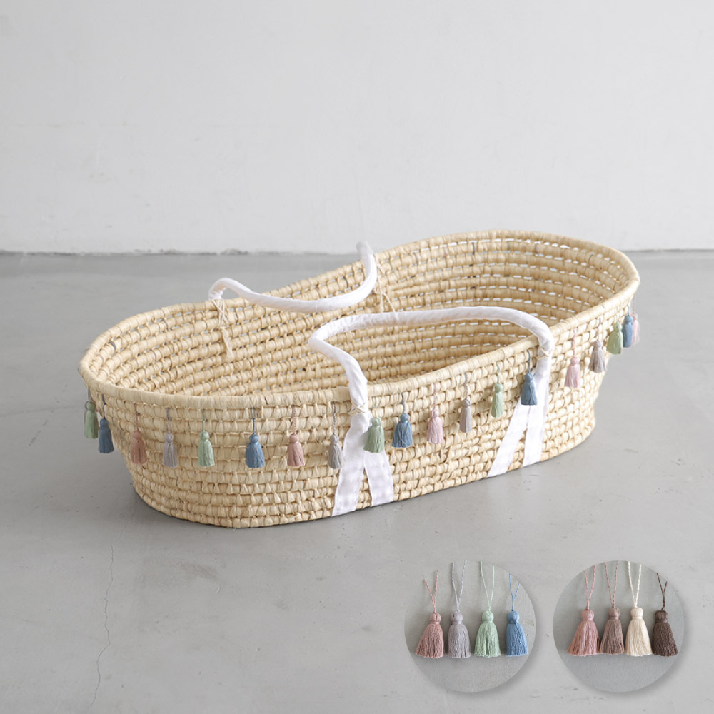 楽天市場】クーファンかご クーハン クーファン タッセル付き 籐かご