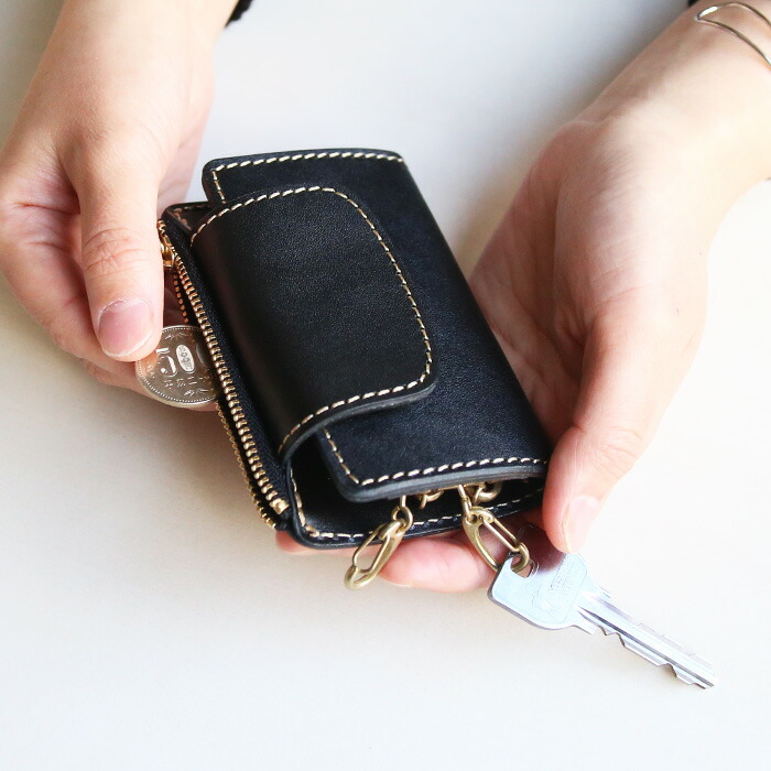 楽天市場】キーケース 小銭入れ 付き メンズ 本革 名入れ カードも入る