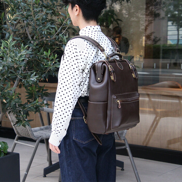 楽天市場】がま口 リュック メンズ ビジネス レザー がま口リュック