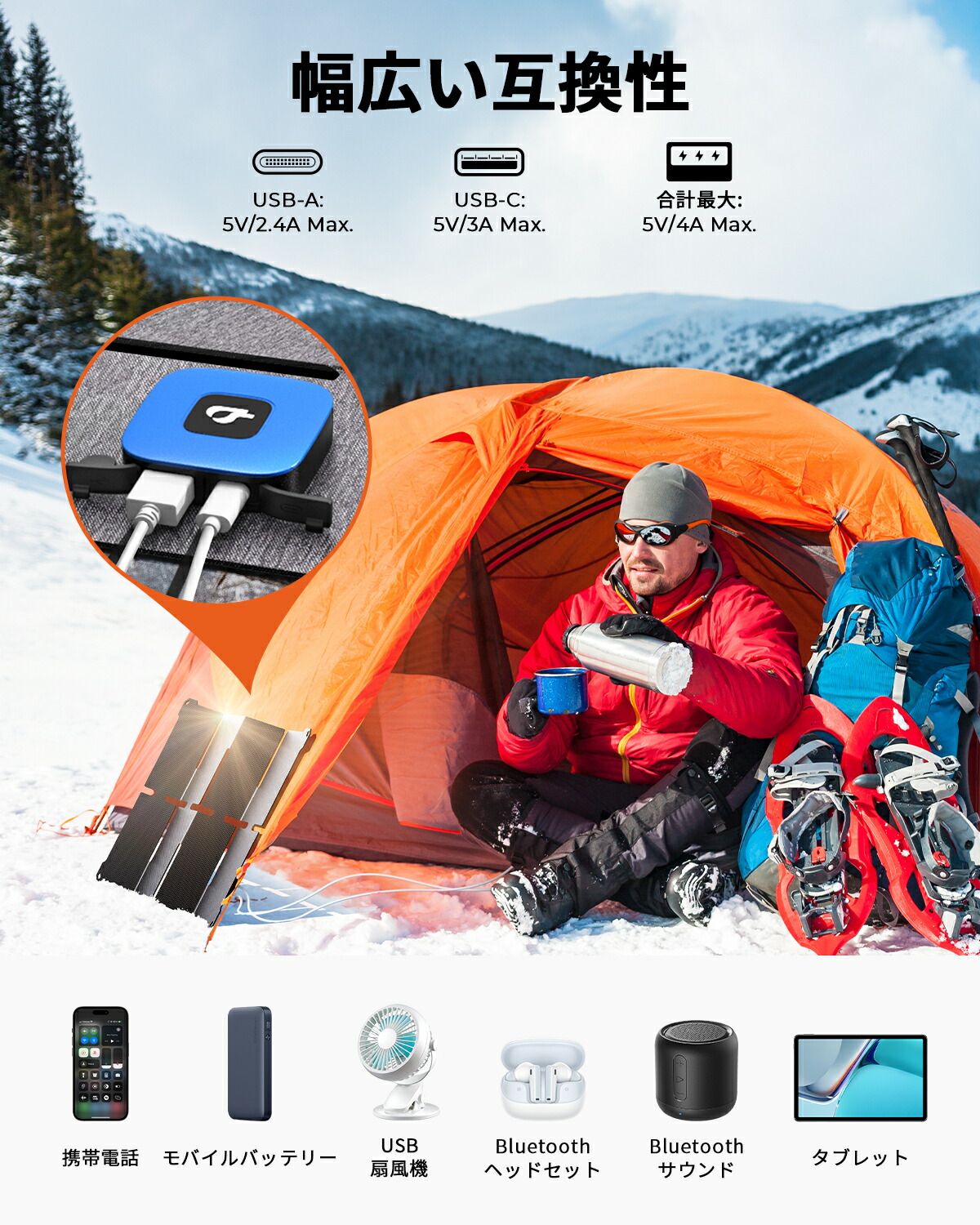 楽天市場】【25％クーポンで4650円】BigBlue ソーラーパネル 22W