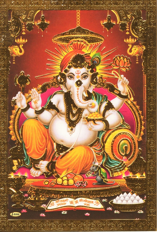 楽天市場】インドの神様 ガネーシャ神ポスター A6×1枚[JBG332]India