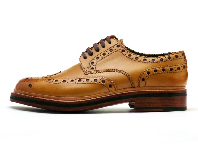 楽天市場】グレンソン 靴 アーチー ウィングチップ タン カーフレザー