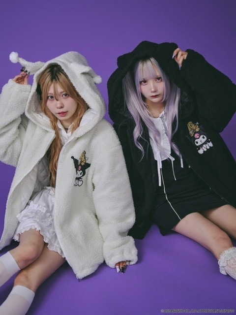 楽天市場】正規品【GALFY×KUROMI モコモコ丸ボアずきんパーカー