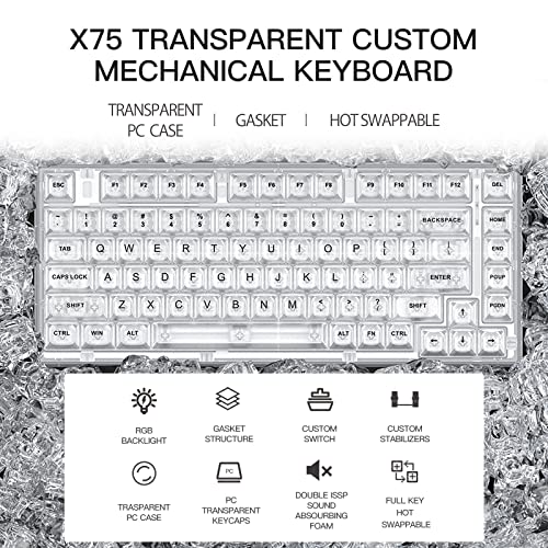 楽天市場】【送料無料】YUNZII X75 ホットスワップメカニカル