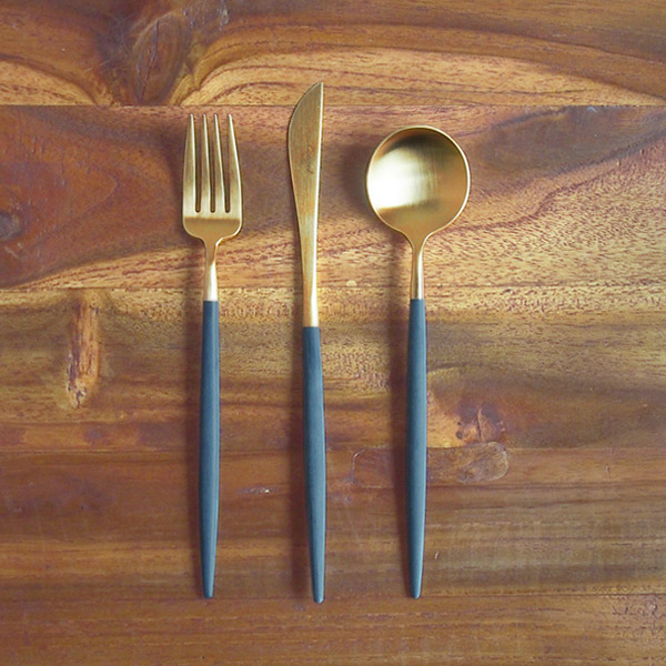 楽天市場】□クチポール ゴア・ブルー ゴールド デザートセット 3PCS