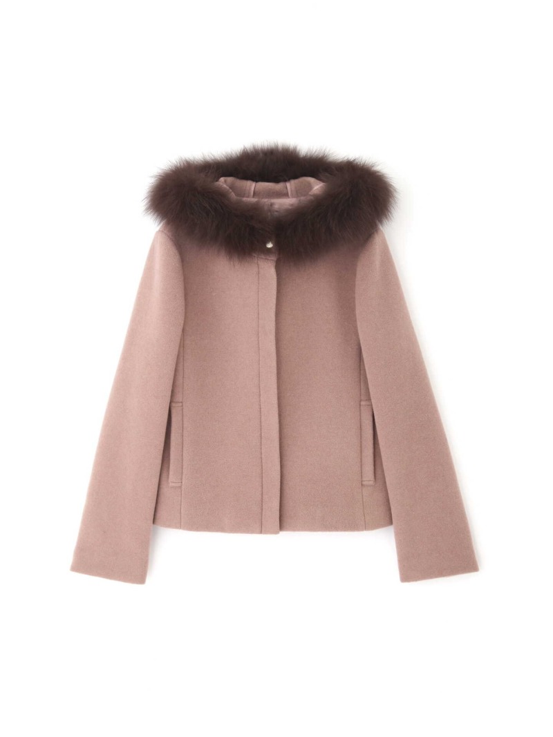 楽天市場】Wモッサフードファーショートコート PROPORTION BODY