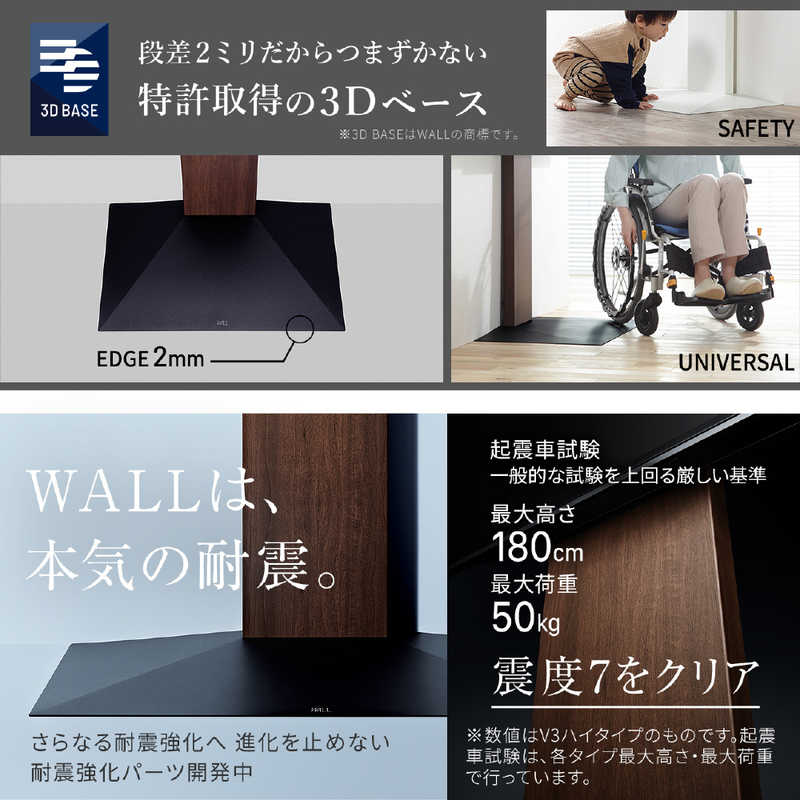 楽天市場】ナカムラ 32V〜80V型対応 テレビスタンド WALL ウォール V3