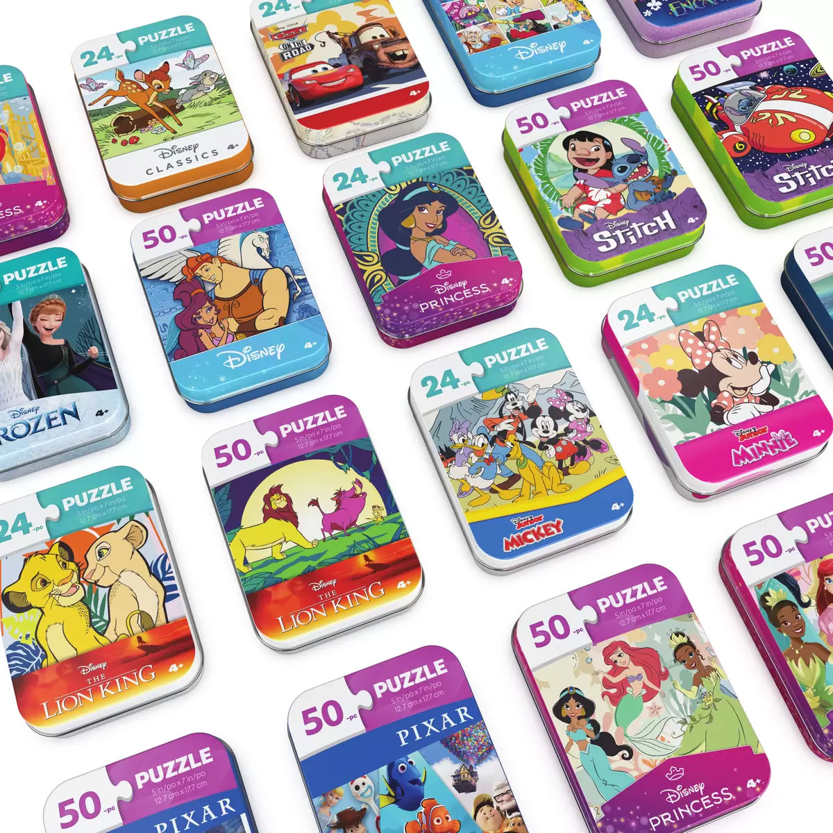 楽天市場】【送料無料】ディズニー ミニパズル 20種類/ティン缶入り 24
