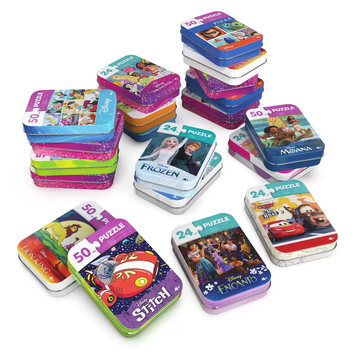 楽天市場】【送料無料】ディズニー ミニパズル 20種類/ティン缶入り 24