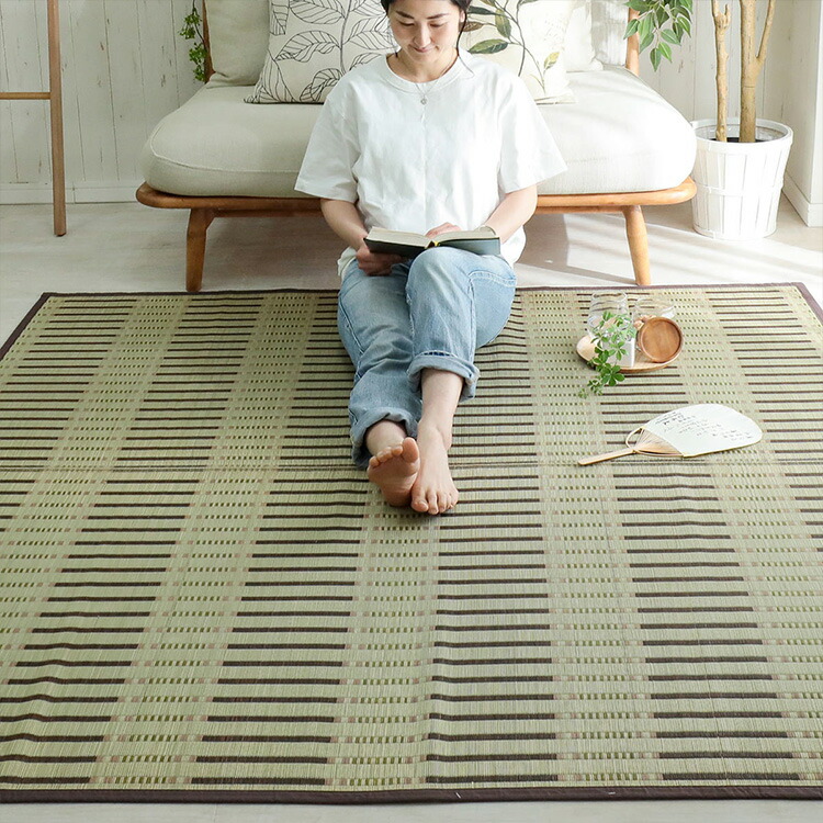 楽天市場】い草 カーペット ラグ 江戸間6畳 花ござ おしゃれ