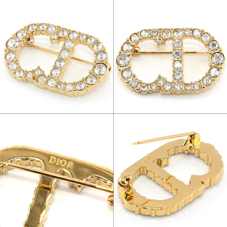 Dior ロゴブローチ クリスタル付き Dior クリスタル装飾 ロゴブローチ