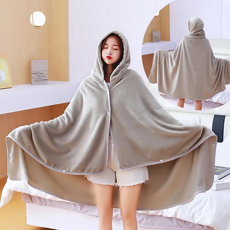 楽天市場】 ストール フード付き ポンチョ ふわふわ スナップボタン