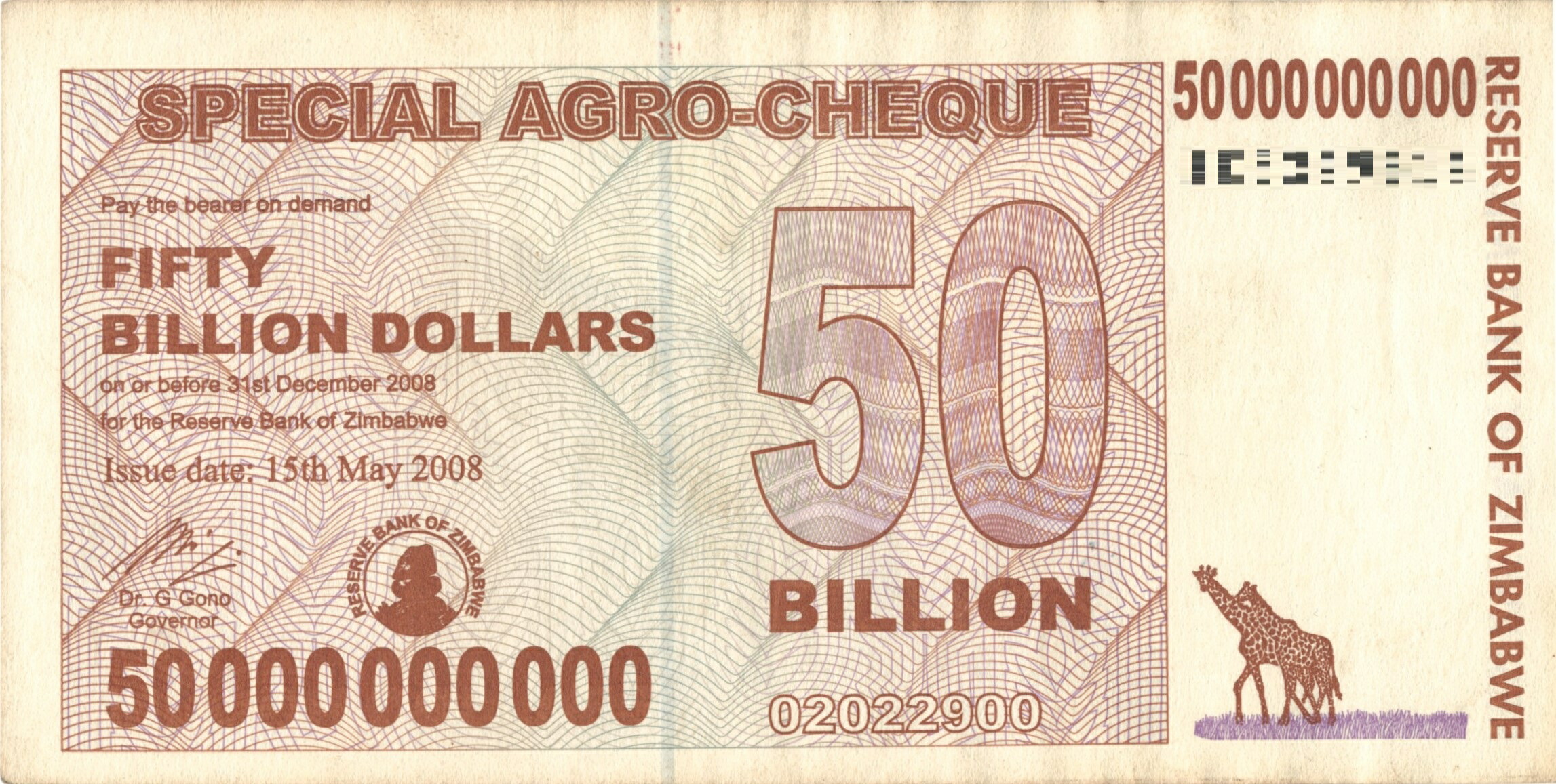 楽天市場】ジンバブエ紙幣 500億ジンバブエドル 【証明書付