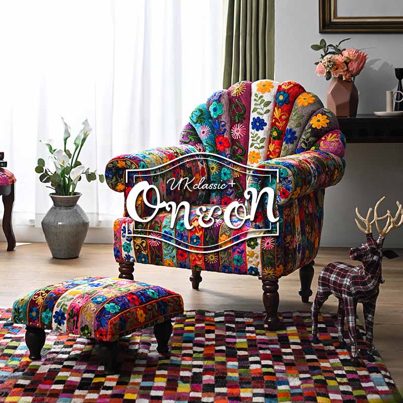 楽天市場】ソファ 1人掛け 一人掛け 肘付き チェア 椅子 パッチワーク