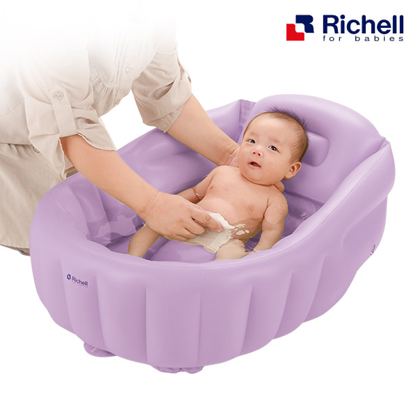 楽天市場】リッチェル ベビーバス ふかふかベビーバス W パープル