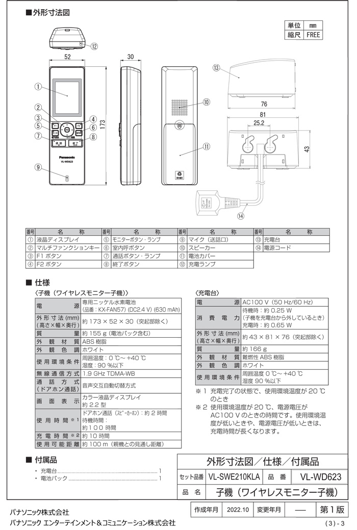 楽天市場】(LINEクーポン有)パナソニック VL-SWE210KLA ワイヤレス