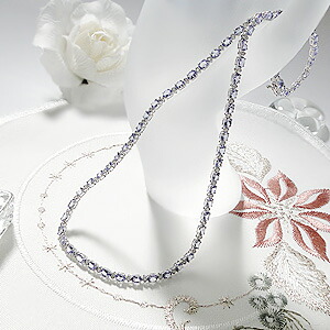 楽天市場】K18WGタンザナイト＆ダイヤモンドネックレス10カラット