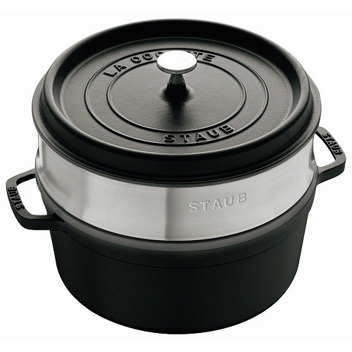 ストウブ ピコ ココット ラウンド スチーマーセット 26cm [ブラック