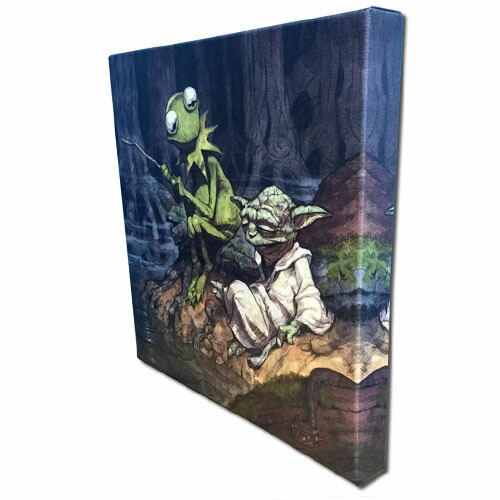 楽天市場】スター・ウォーズ ヨーダ&カーミット キャンバスアート 緑で