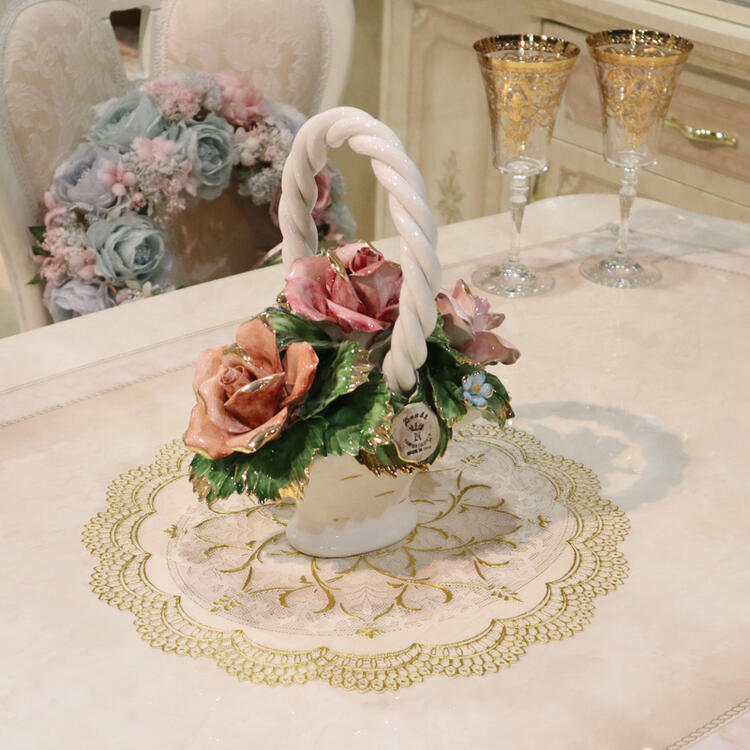 楽天市場】ラウンド ランチョンマット 2枚セット ゴールド×ベージュ