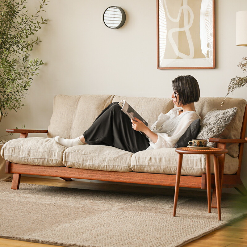 楽天市場】3人掛けソファー NOANA ノアナ ブラウンフレーム 北欧