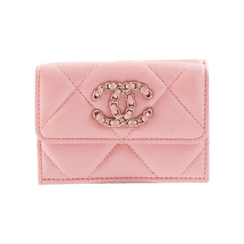 楽天市場】【中古】シャネル 財布 レディース 3つ折り財布 ピンク