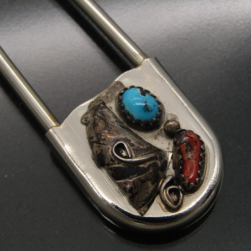 楽天市場】【中古】美品 Navajo ナバホ族 セーフティーピン ターコイズ