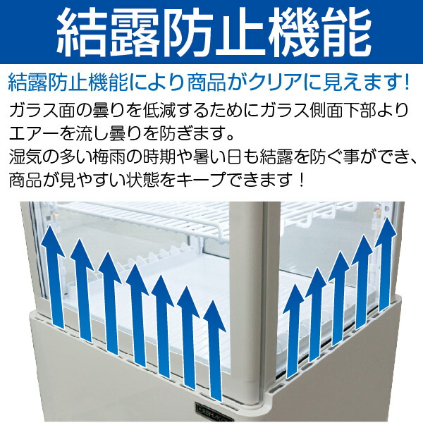 楽天市場】4面ガラス 冷蔵ショーケース 卓上型 84L ホワイト R4G-84SLW