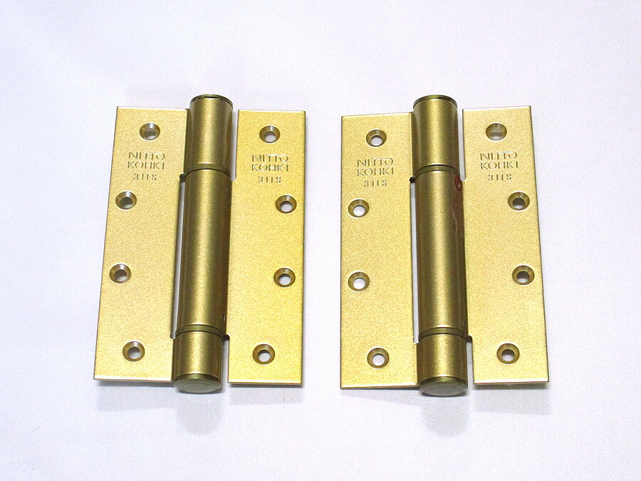 楽天市場】デンセイオートヒンジ311S-Gストップ付左右兼用ゴールド色日