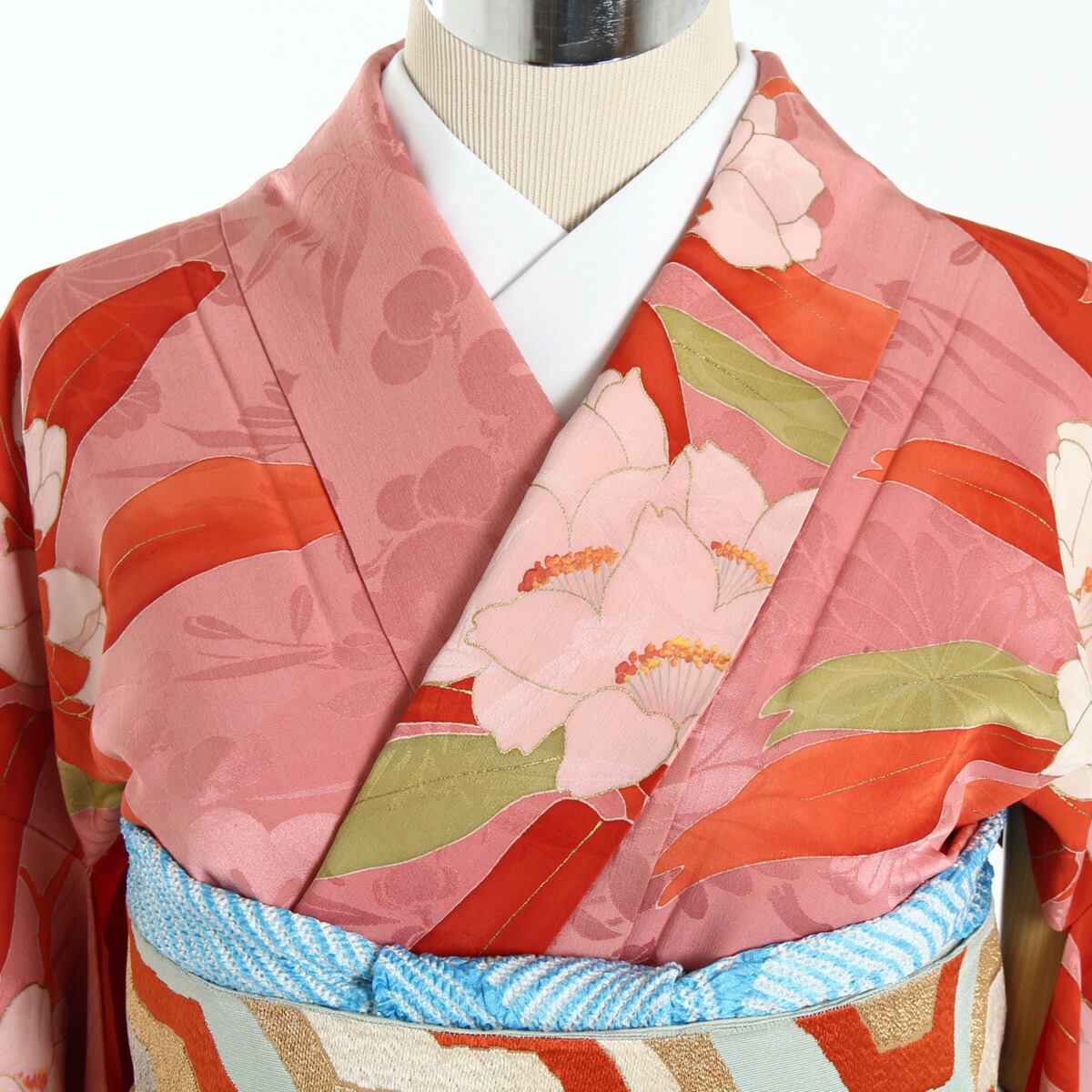 楽天市場】振袖 着物 五つ紋 花柄模様 ピンク系（帯別売り） 【中古