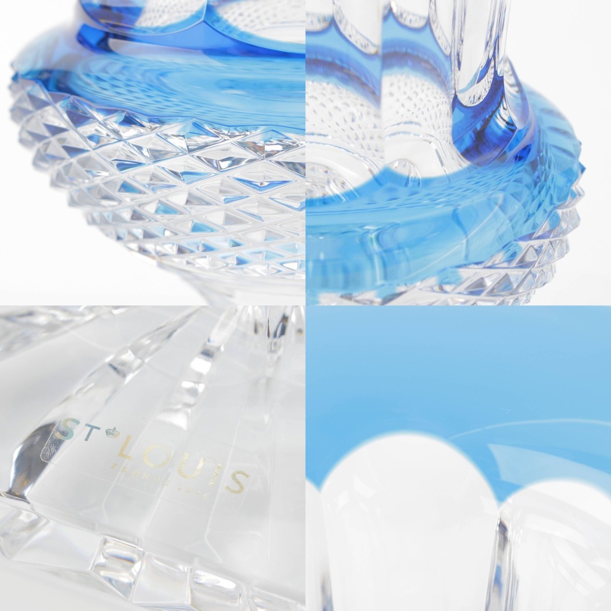 SAINT LOUIS サンルイ フラワーベース 花瓶 クリスタル ブルー SAINT